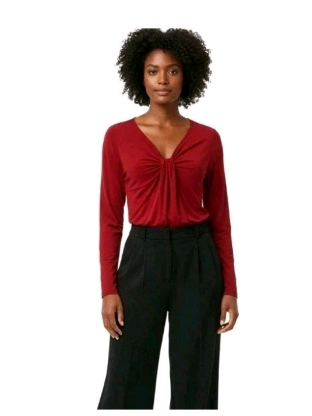 Susan Graver Liquid Knit Tunic Top L Blouse Mature City #7800
